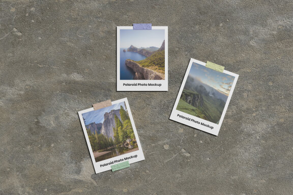Realistic Polaroid Photo FREE Mockup