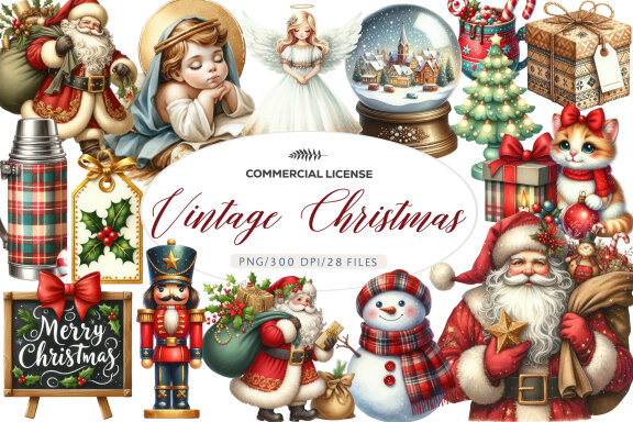 Vintage Christmas Sublimation FREE Bundle