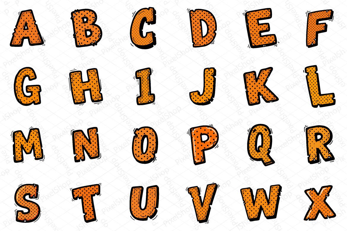 Fall Alphabet Sublimation FREE Clipart alternate
