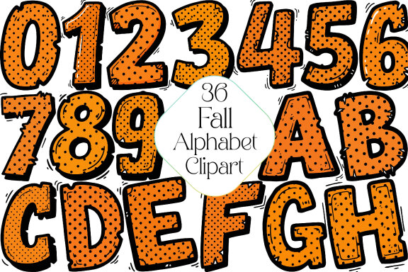 Fall Alphabet Sublimation FREE Clipart