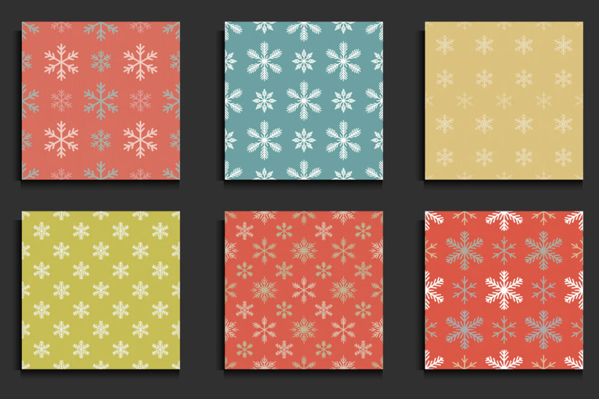 45 Snowflakes FREE Seamless Patterns alternate