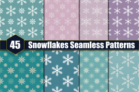 45 Snowflakes FREE Seamless Patterns