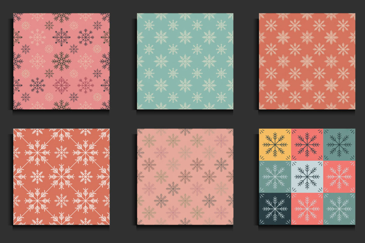 45 Snowflakes FREE Seamless Patterns - view 4