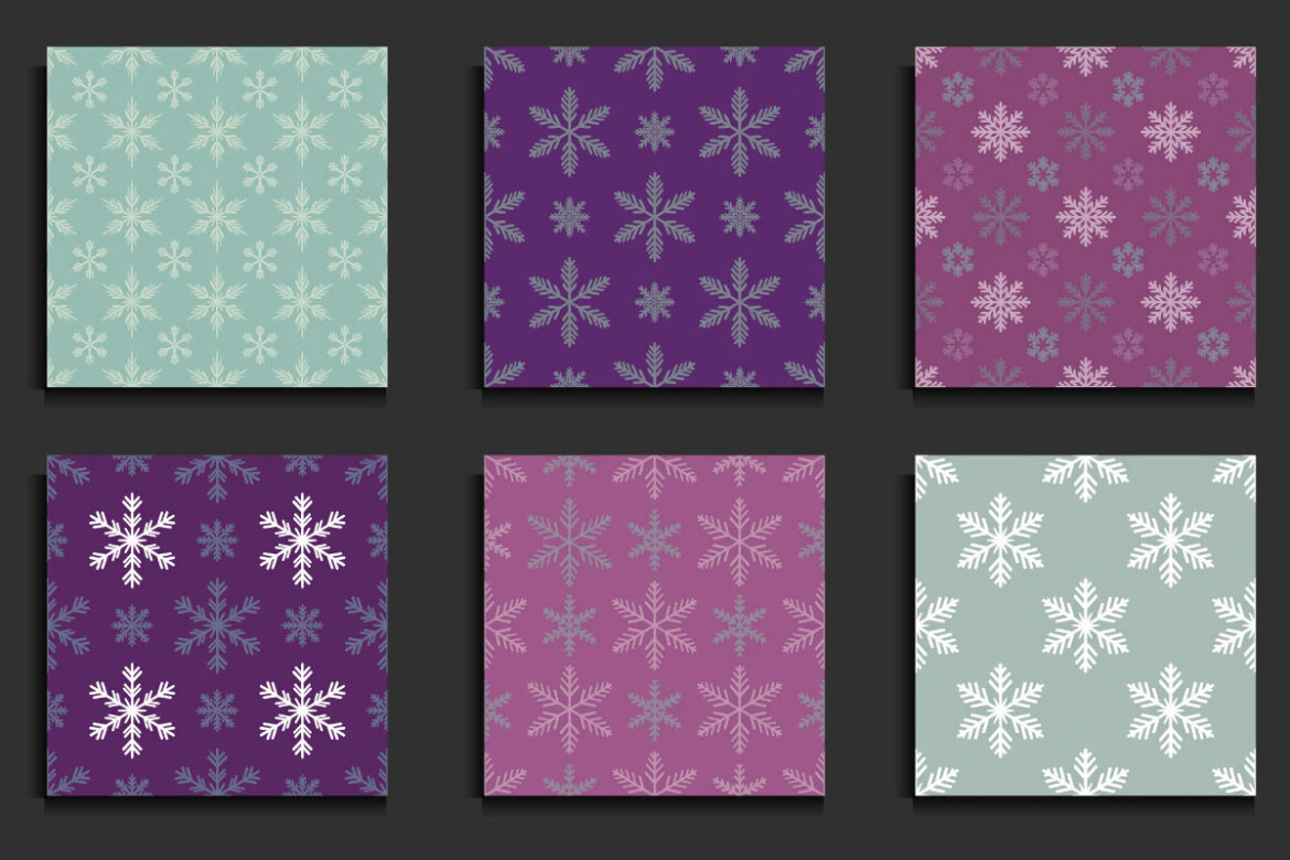 45 Snowflakes FREE Seamless Patterns - view 3