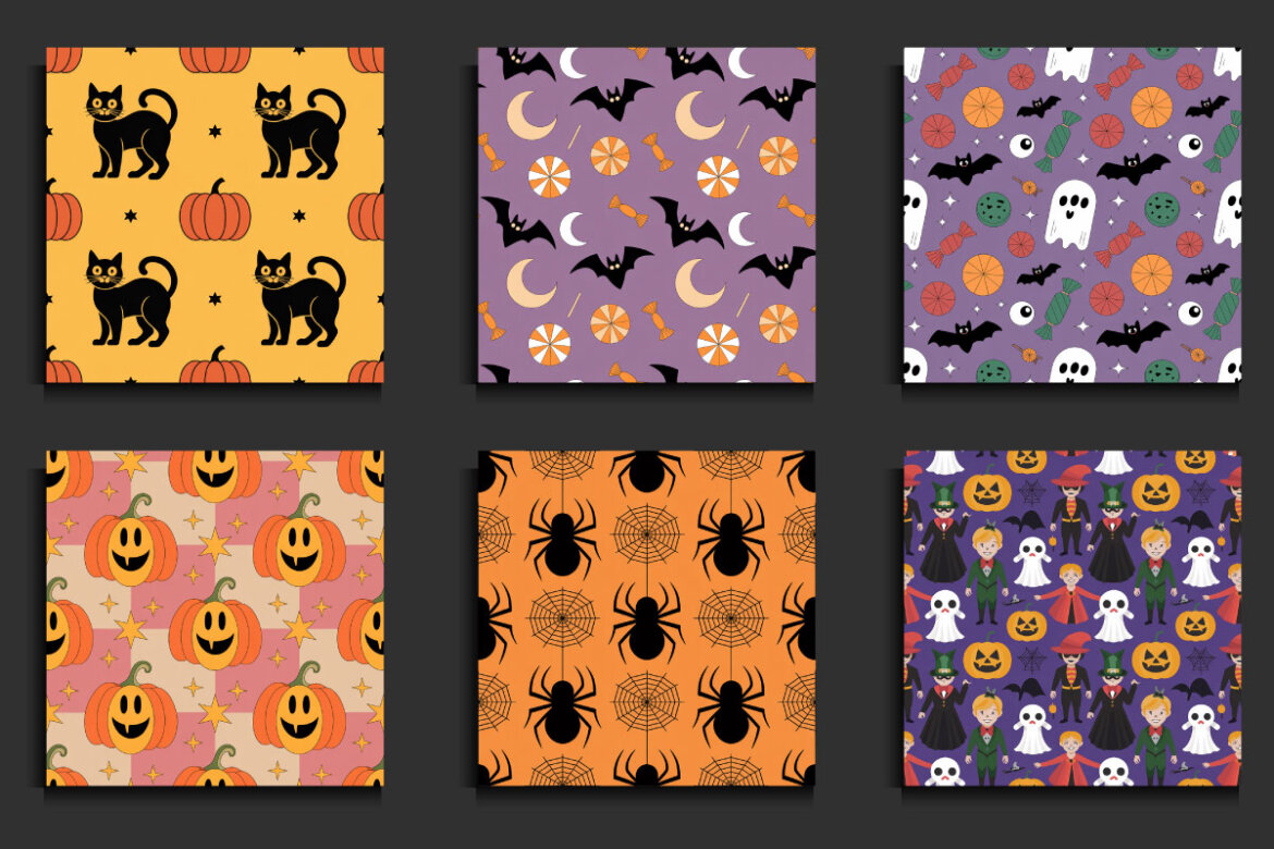 50 Retro Halloween Seamless FREE Patterns alternate