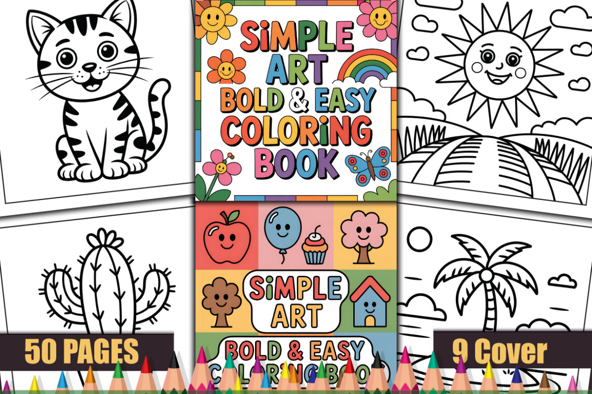 50 Simple Art Bold & Easy FREE Coloring Book - view 4