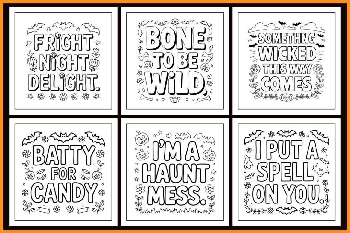 25 Halloween Quotes FREE Coloring Pages - view 3