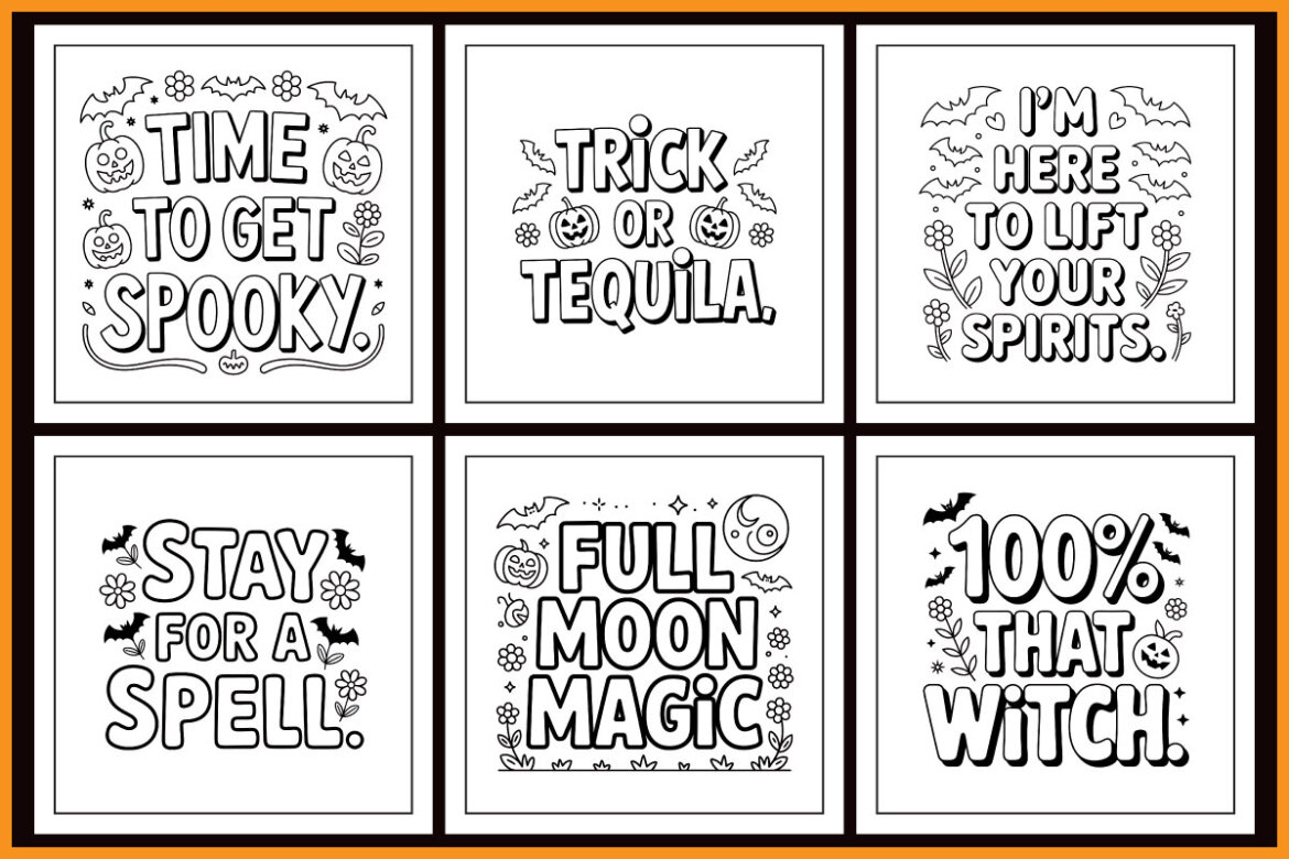 25 Halloween Quotes FREE Coloring Pages alt