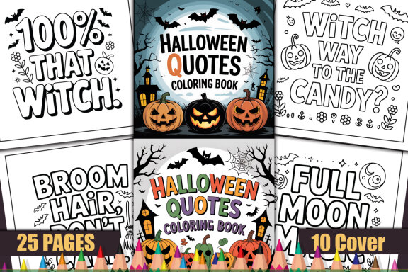25 Halloween Quotes FREE Coloring Pages