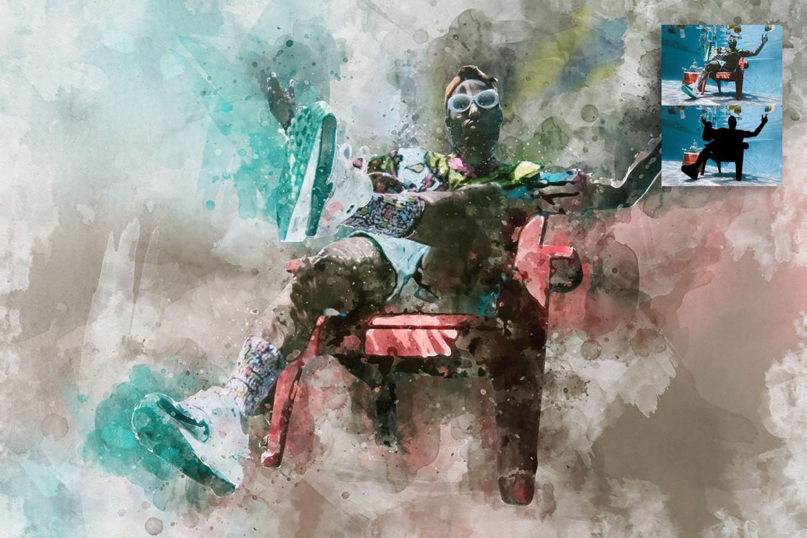 Splash Watercolor Photoshop Action - view 7