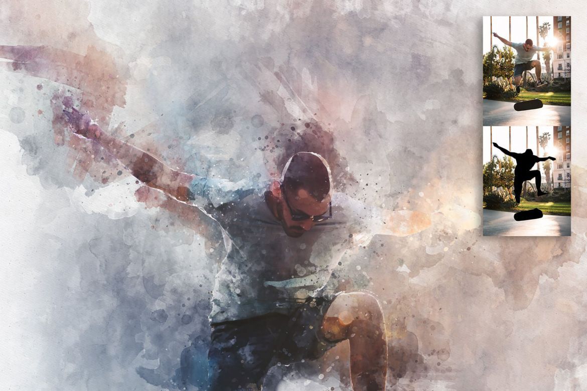 Splash Watercolor Photoshop Action - view 8