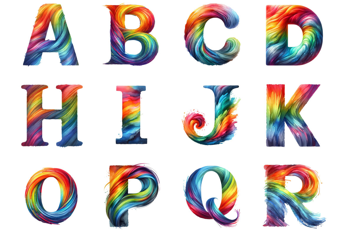 Paint Brush Letters FREE Alphabet PNG alternate