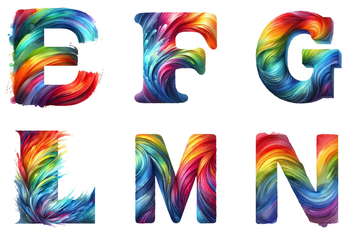 Paint Brush Letters FREE Alphabet PNG - view 3