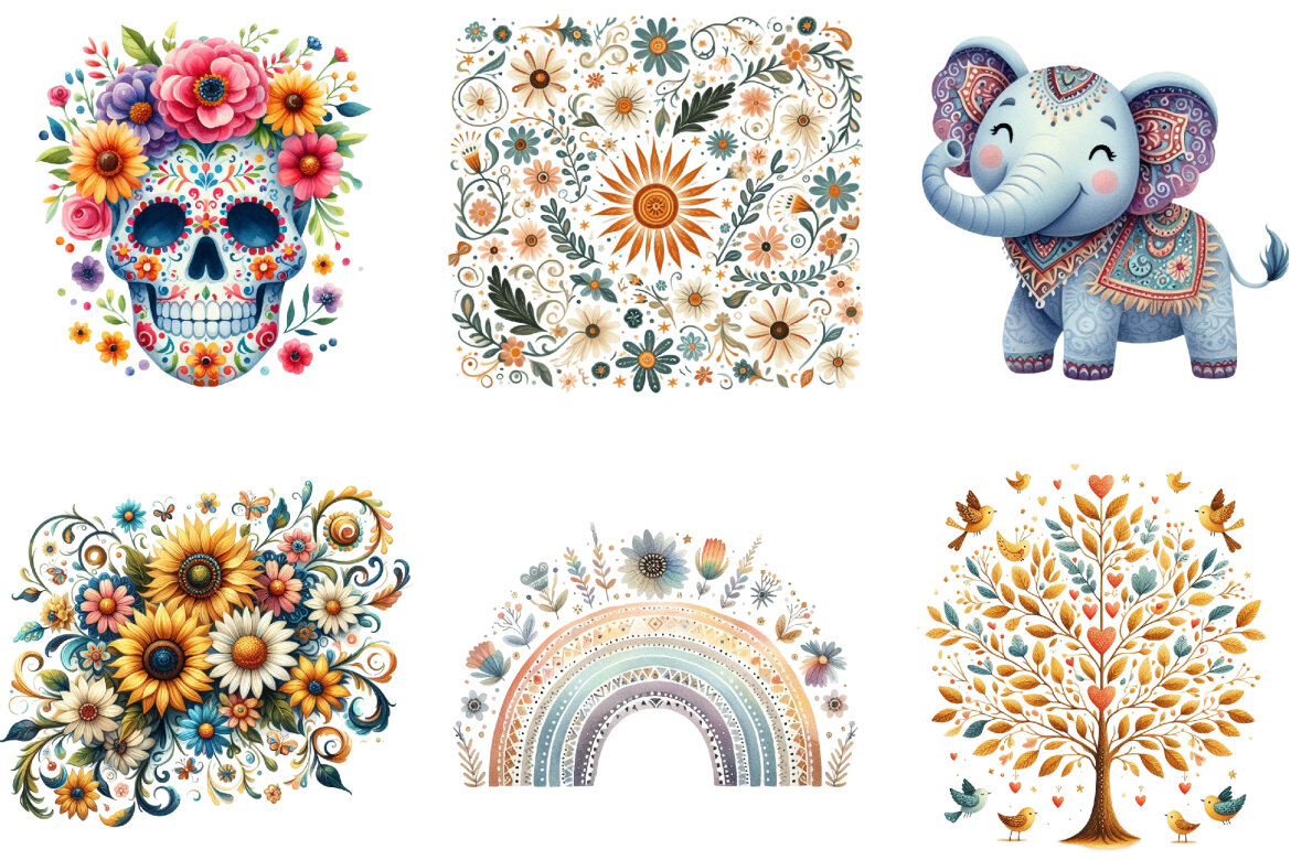 Happy Summer Folk Art FREE Collection alternate