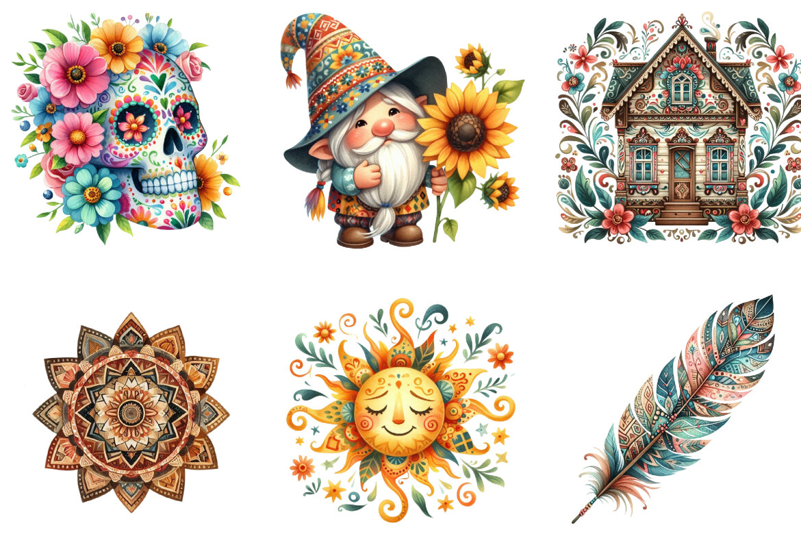 Happy Summer Folk Art FREE Collection - view 3