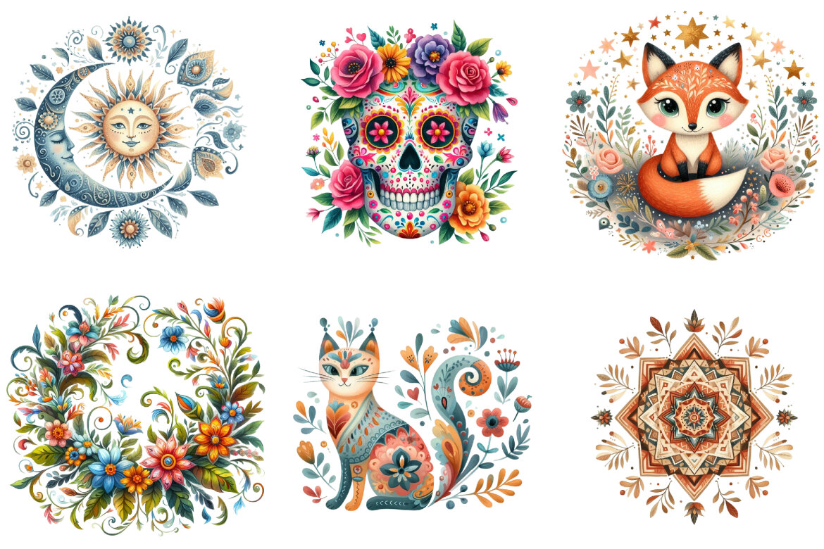 Happy Summer Folk Art FREE Collection alternate