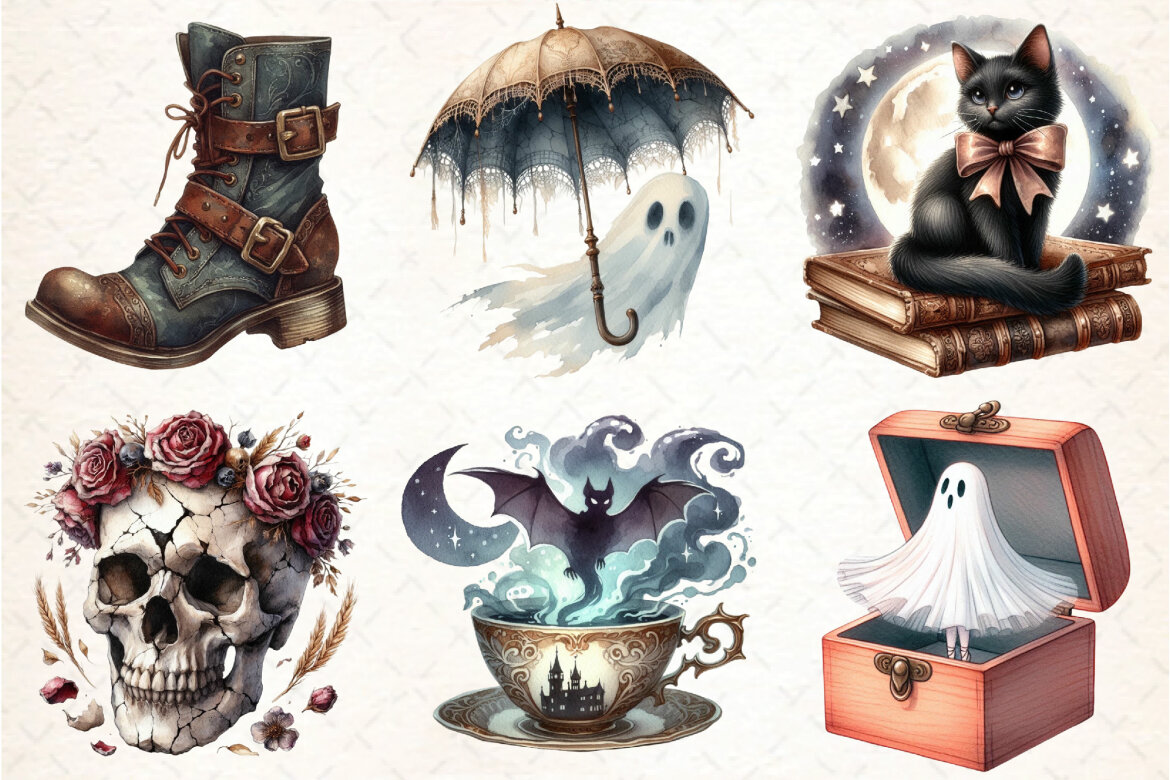 Antique Halloween FREE Sublimation Clipart alternate