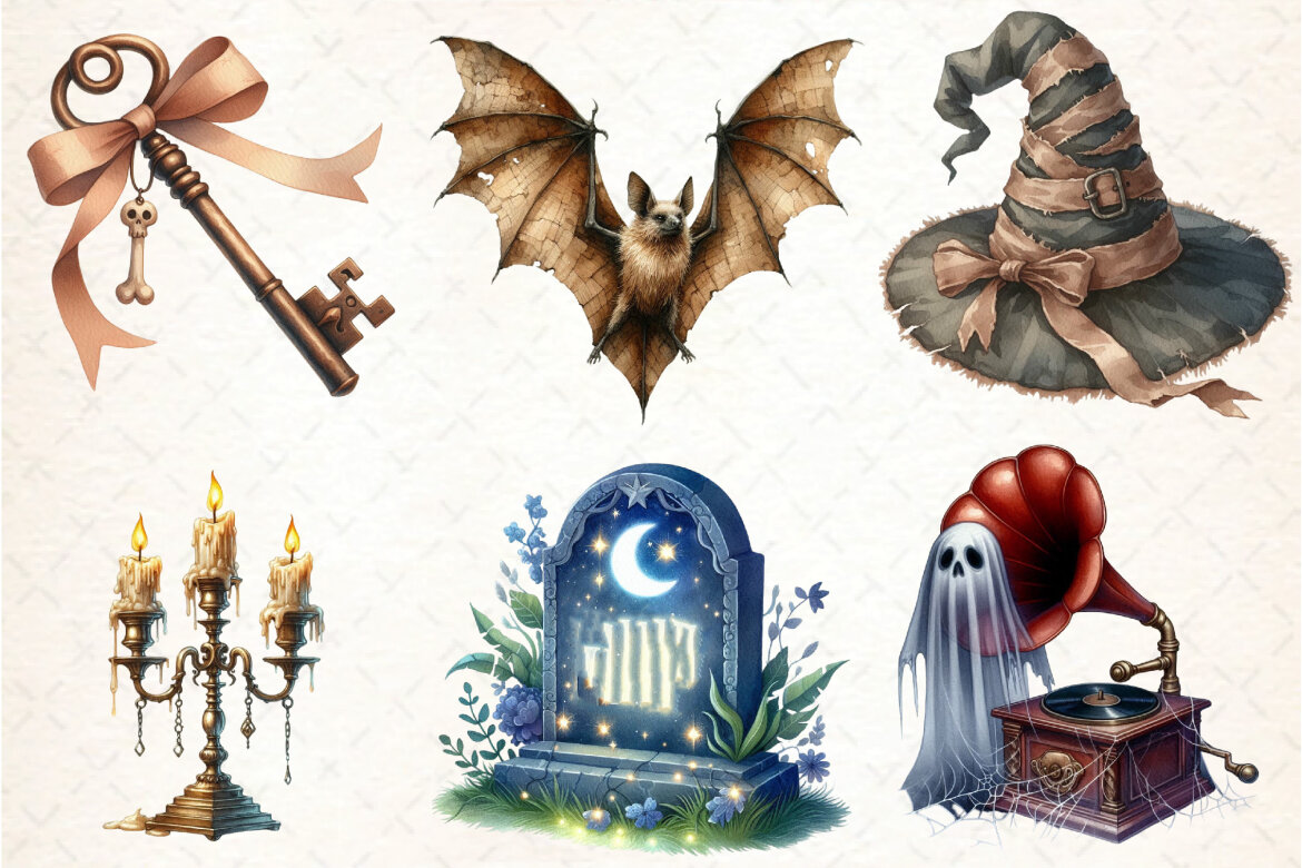 Antique Halloween FREE Sublimation Clipart alternate