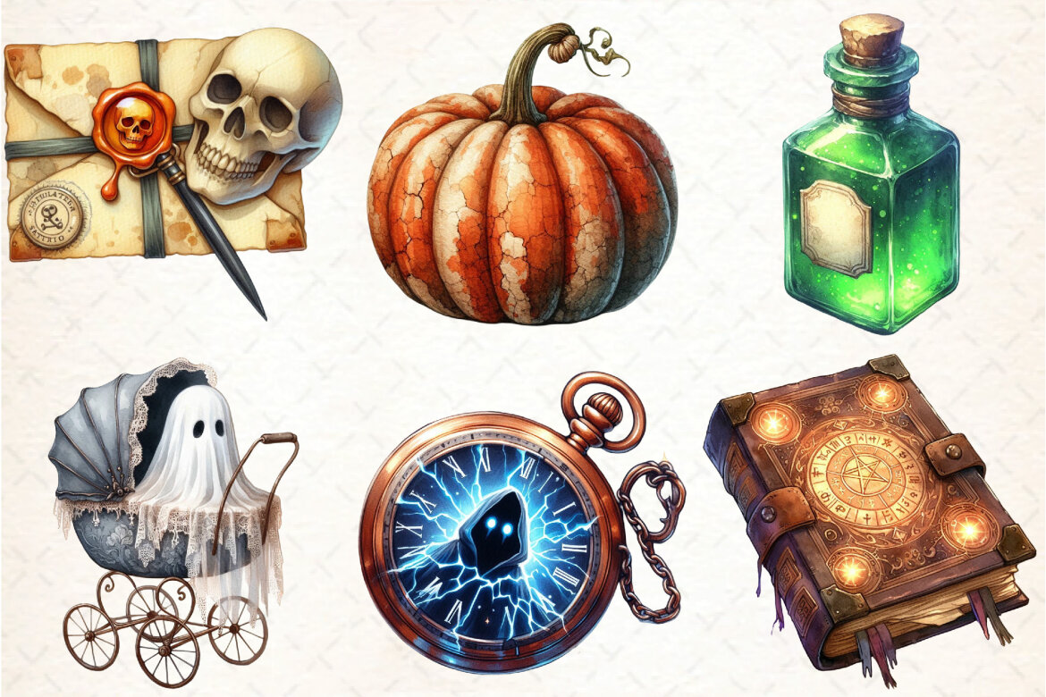 Antique Halloween FREE Sublimation Clipart alternate