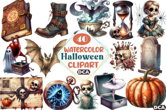 Antique Halloween FREE Sublimation Clipart