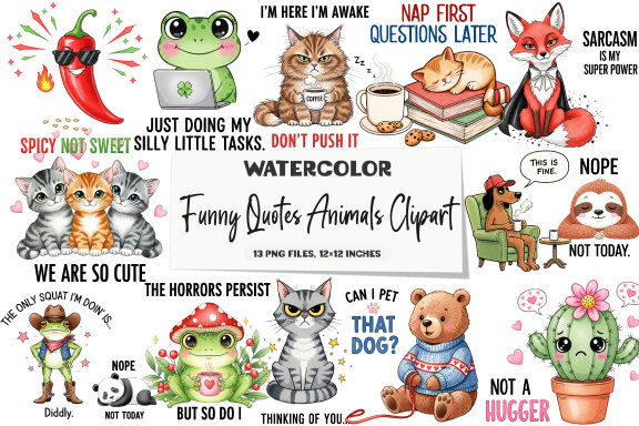 Funny Quotes Animals FREE Clipart 1