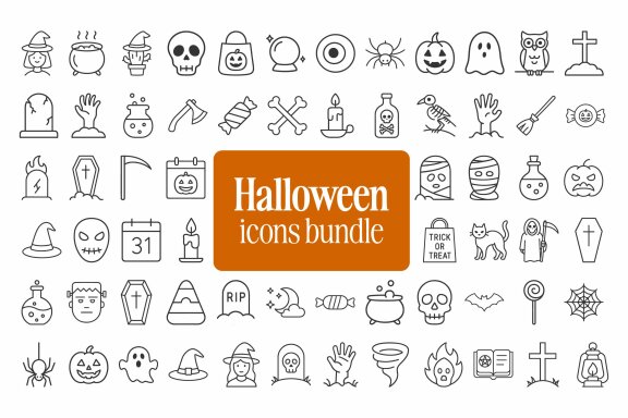 Halloween Icons Bundle – FREE Line Art Icons