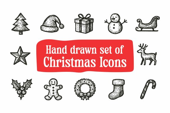 Hand-Drawn Christmas FREE Icon Set