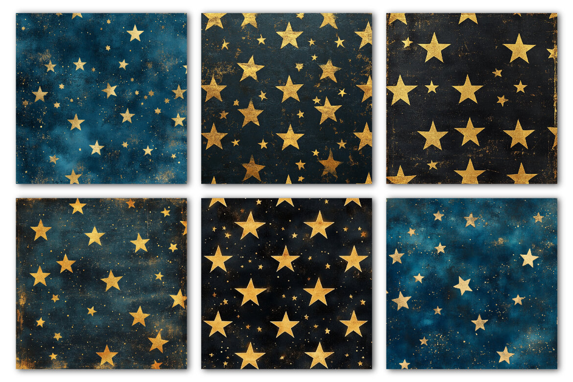 Gold Starry Grunge FREE Digital Papers - view 4