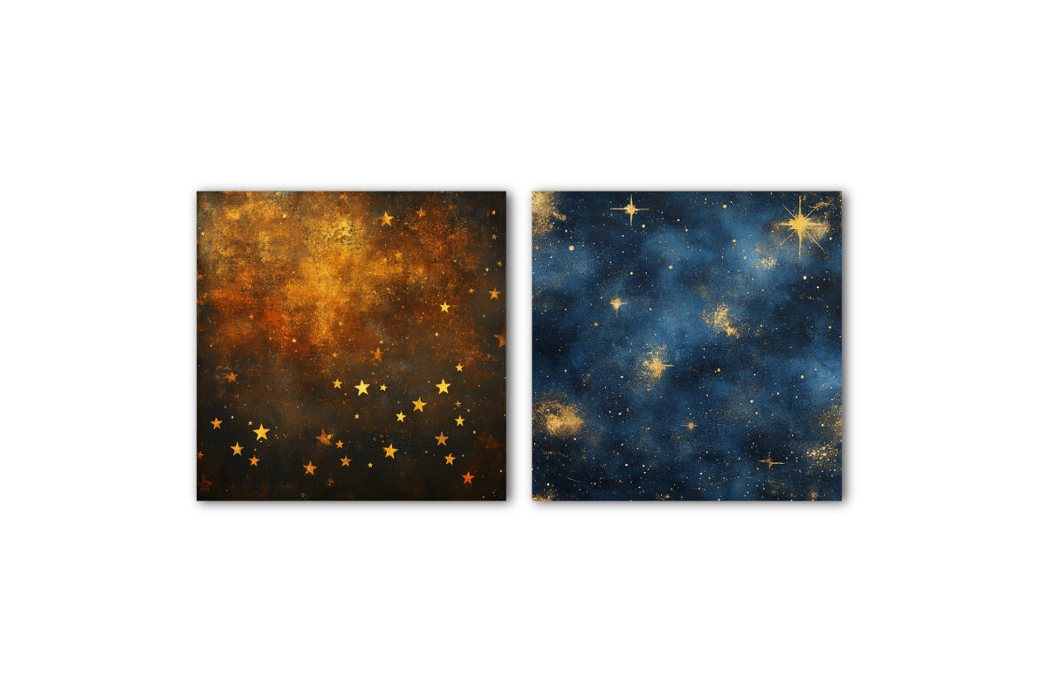 Gold Starry Grunge FREE Digital Papers - view 5