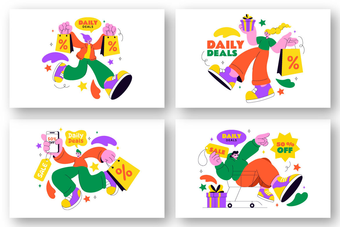 10 Daily Deals of The Day FREE Illustrations alternate