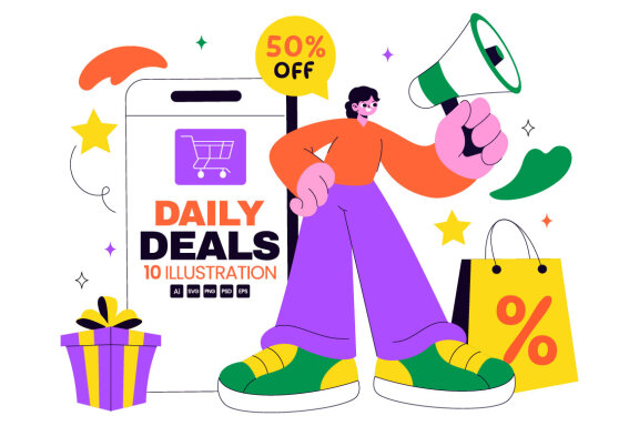 10 Daily Deals of The Day FREE Illustrations