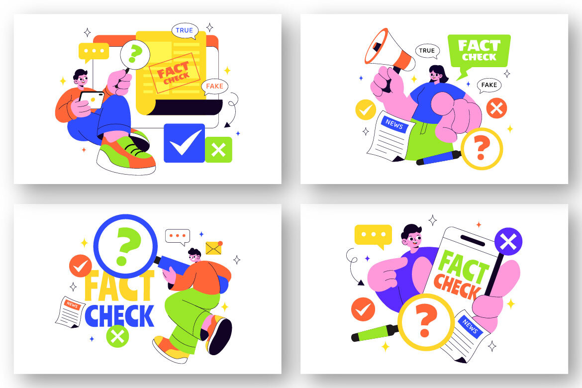 10 Fact Check Vector FREE Illustrations - view 3