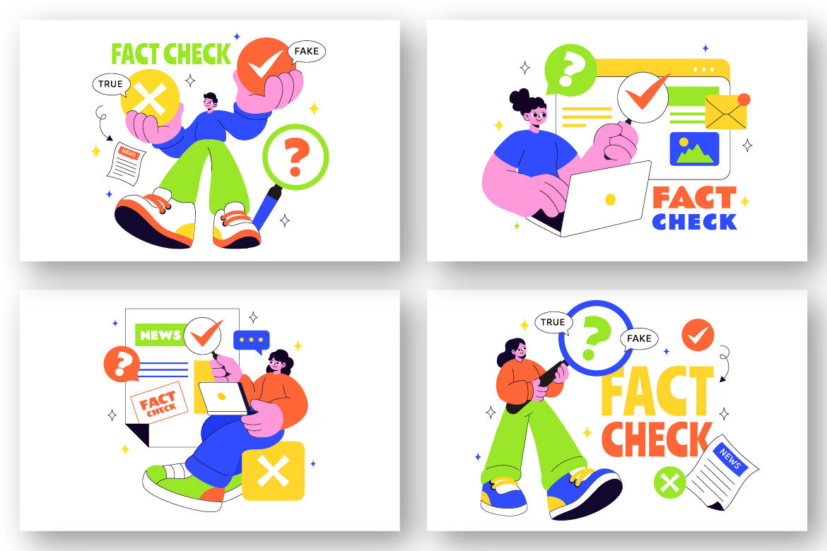 10 Fact Check Vector FREE Illustrations alternate
