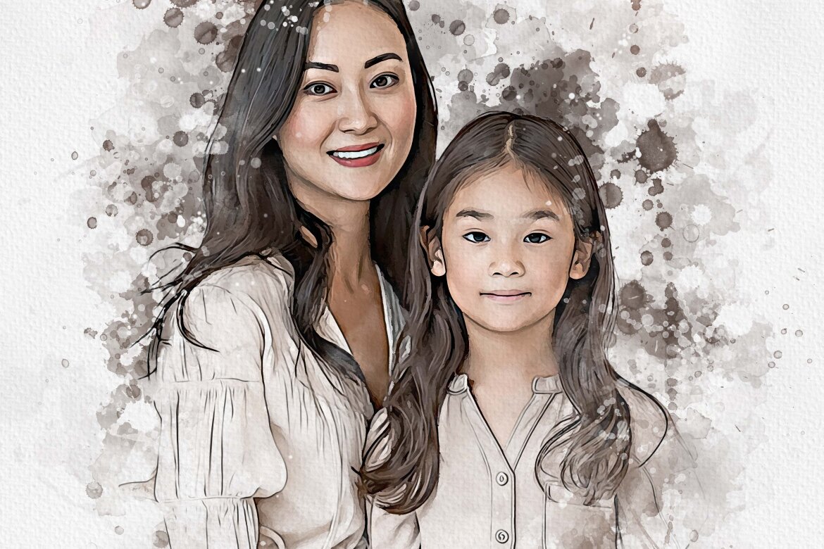 Watercolor Family FREE Template alternate