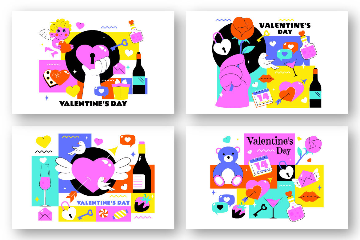 10 Happy Valentine's Day FREE Illustrations alternate
