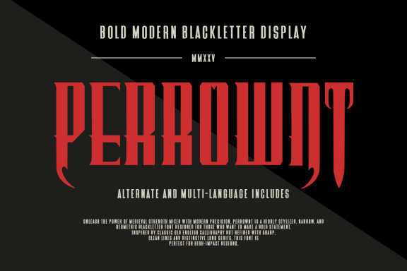 Perrownt Bold Modern Blackletter Display Font - view 5