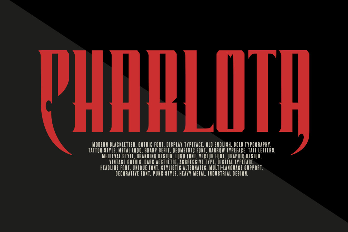 Perrownt Bold Modern Blackletter Display Font alternate