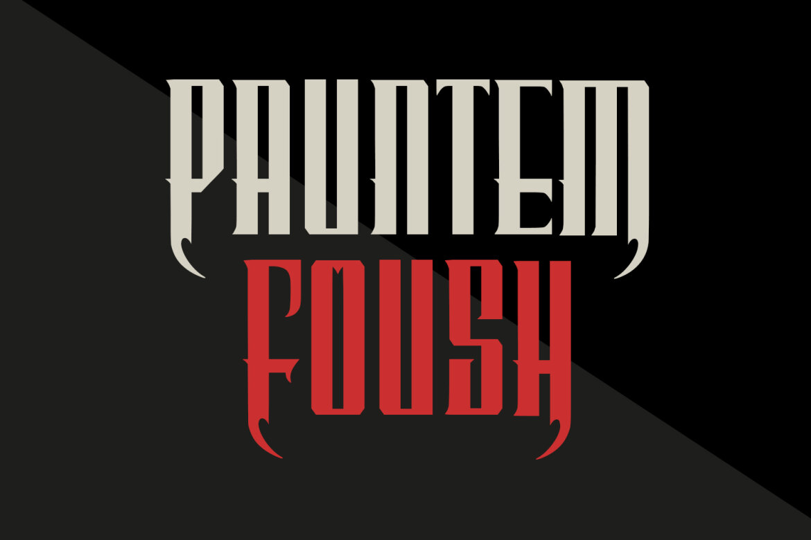 Perrownt Bold Modern Blackletter Display Font alternate