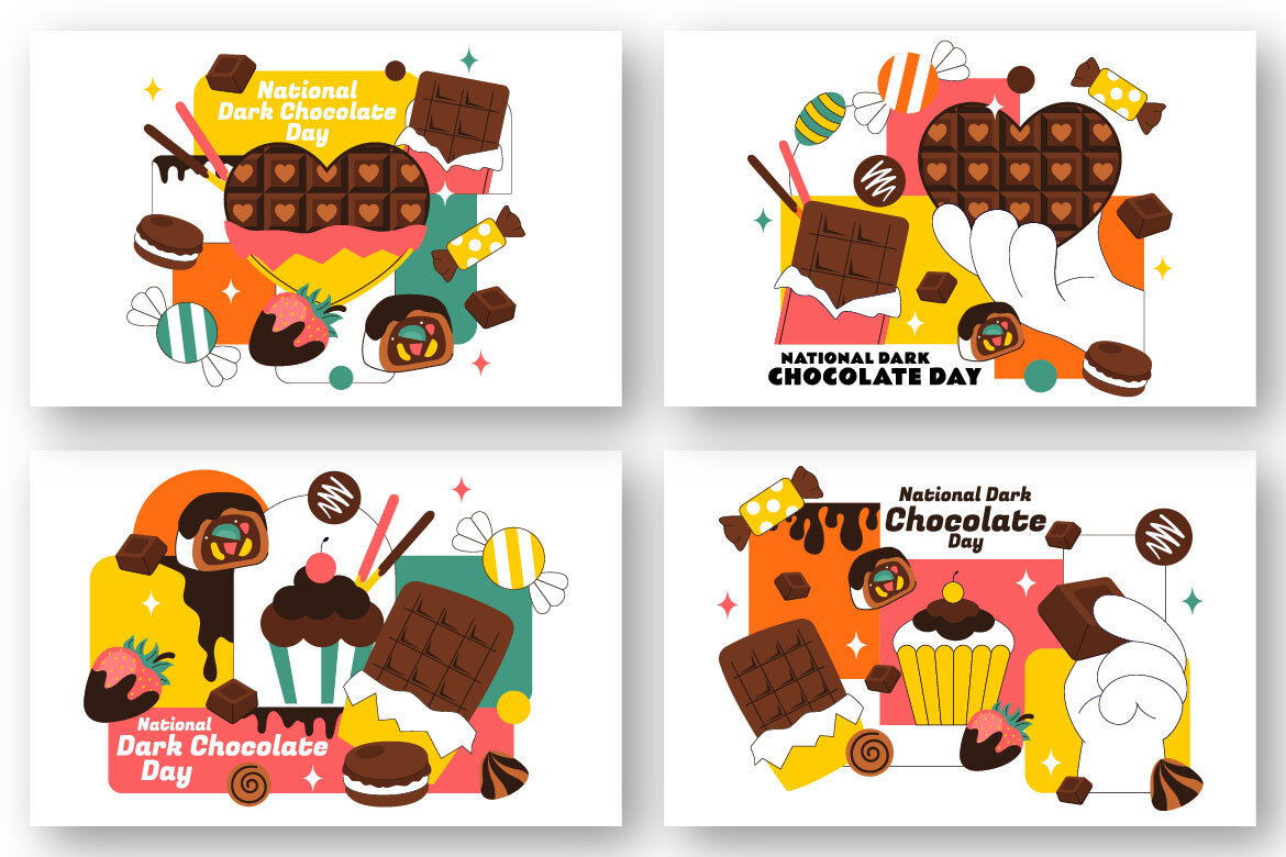 10 National Dark Chocolate Day FREE Illustrations alternate