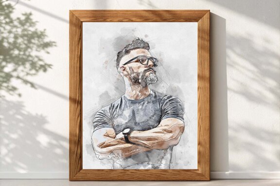 Canvas Watercolor Art - FREE Template