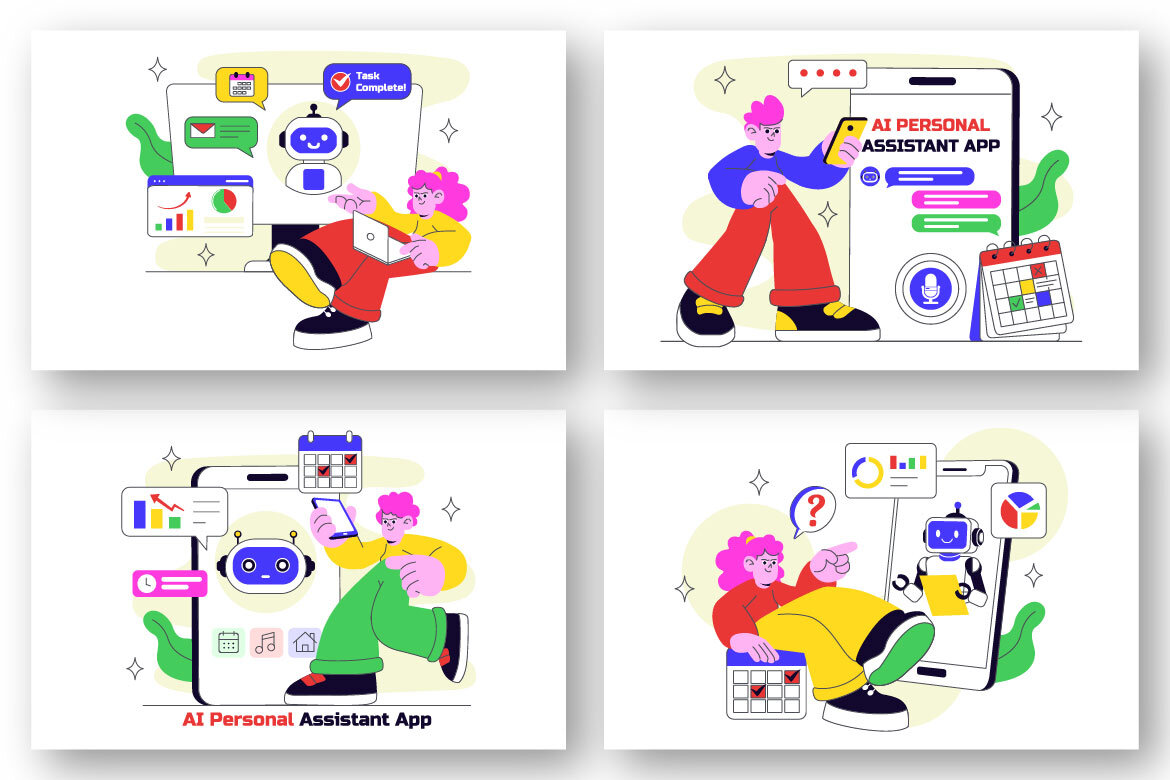 10 AI Personal Assistant FREE Illustrations - view 2