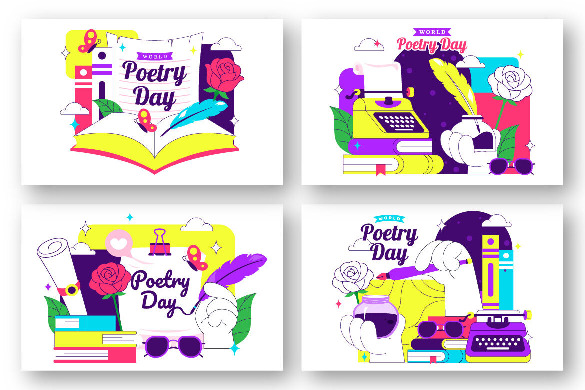 10 World Poetry Day Illustration alt