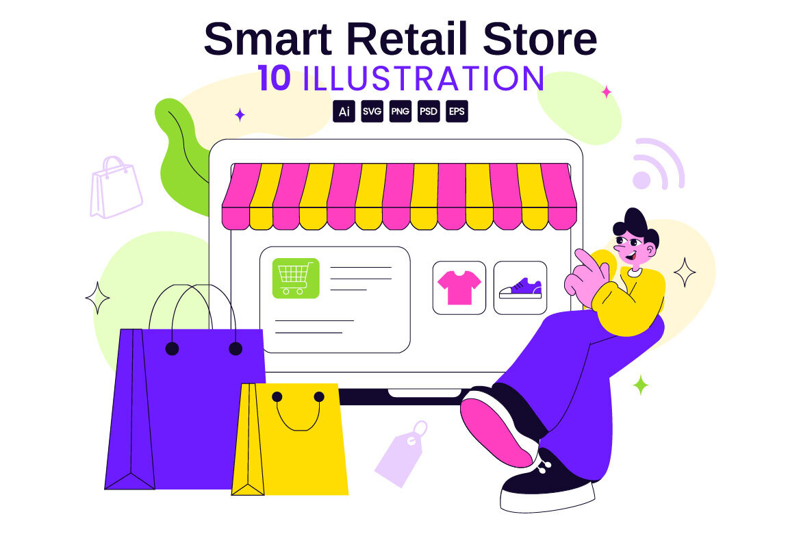 10 Smart Retail Store FREE Illustrations
