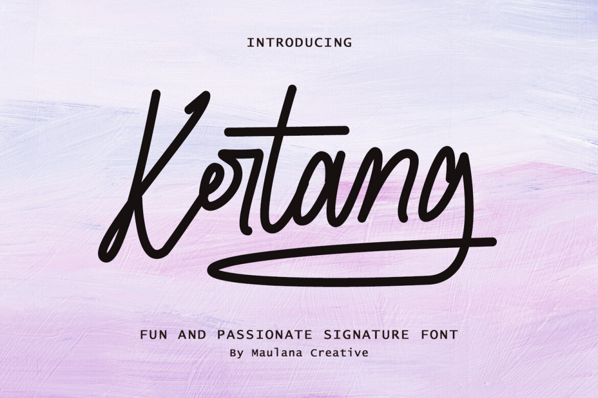 Kertang Elegant Monoline Signature Font