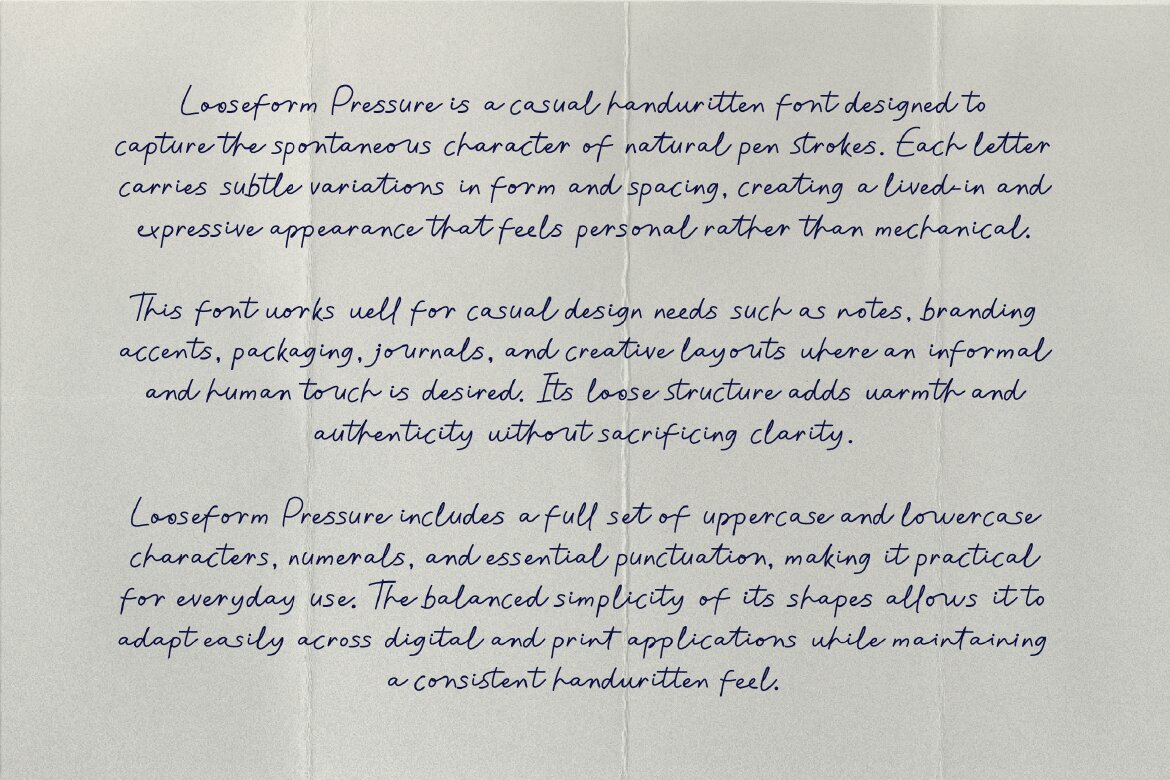 Looseform Pressure | Casual Handwritten Script alternate