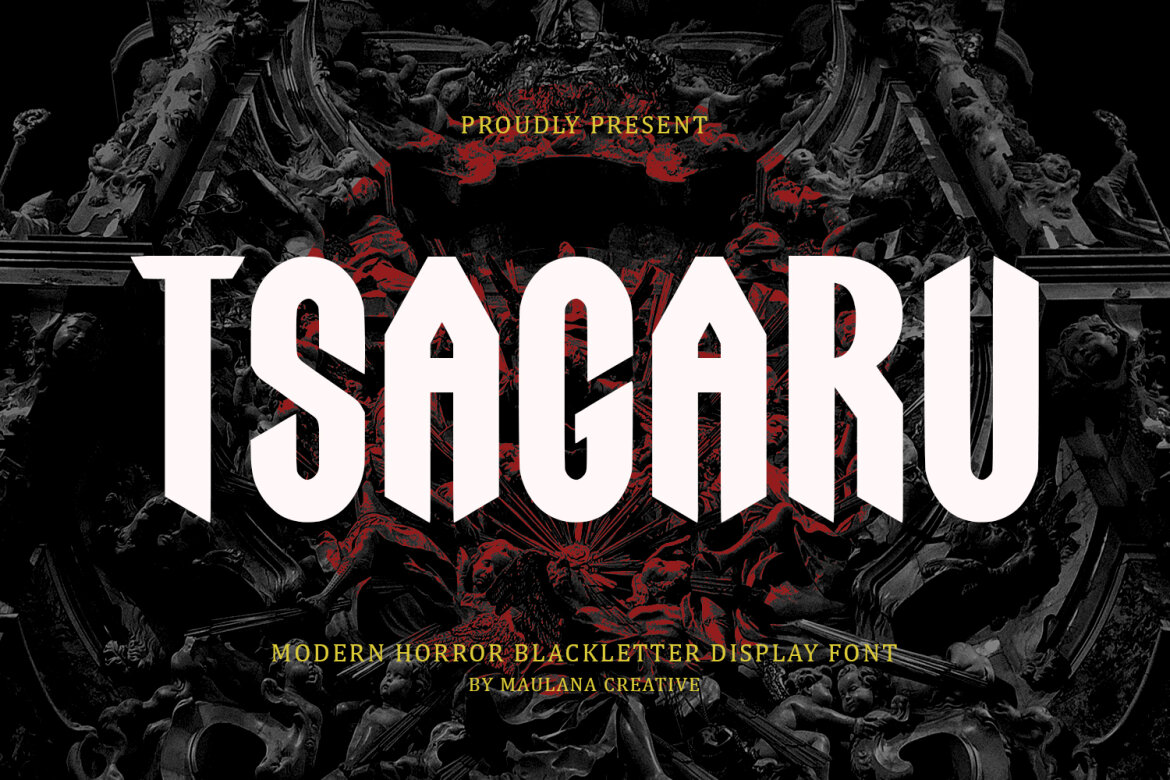 Tsagaru Modern Horror Blackletter Display Font