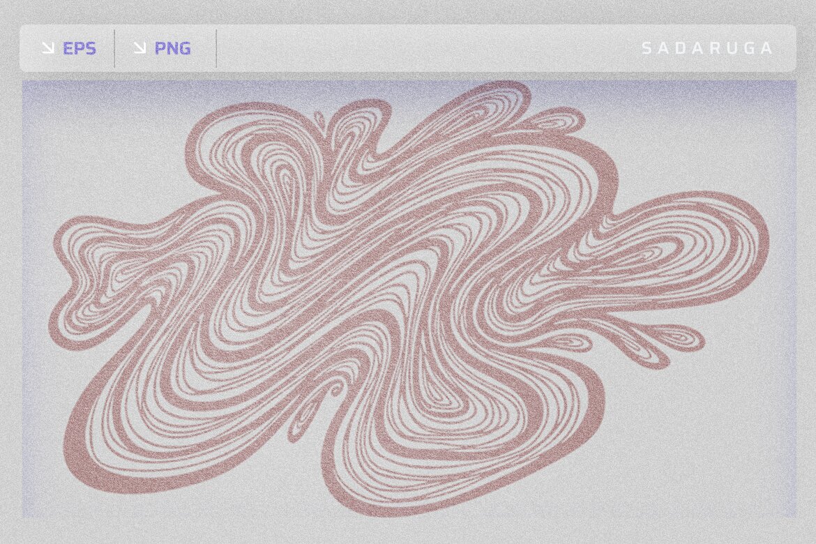 Topographic Contour Line Art and Organic Abstract Liquid Textures Set alternate