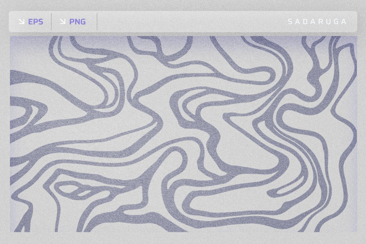 Topographic Contour Line Art and Organic Abstract Liquid Textures Set - view 5