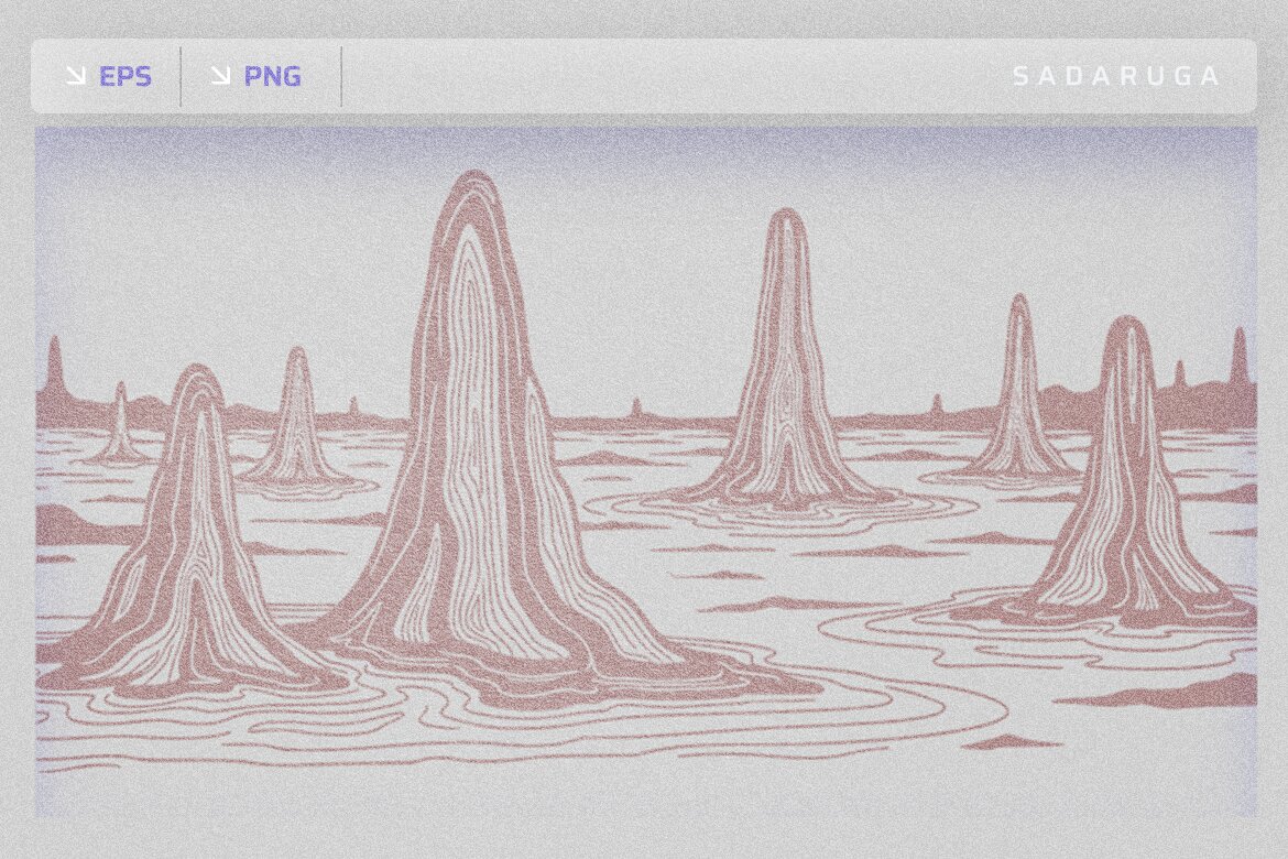 Topographic Contour Line Art and Organic Abstract Liquid Textures Set