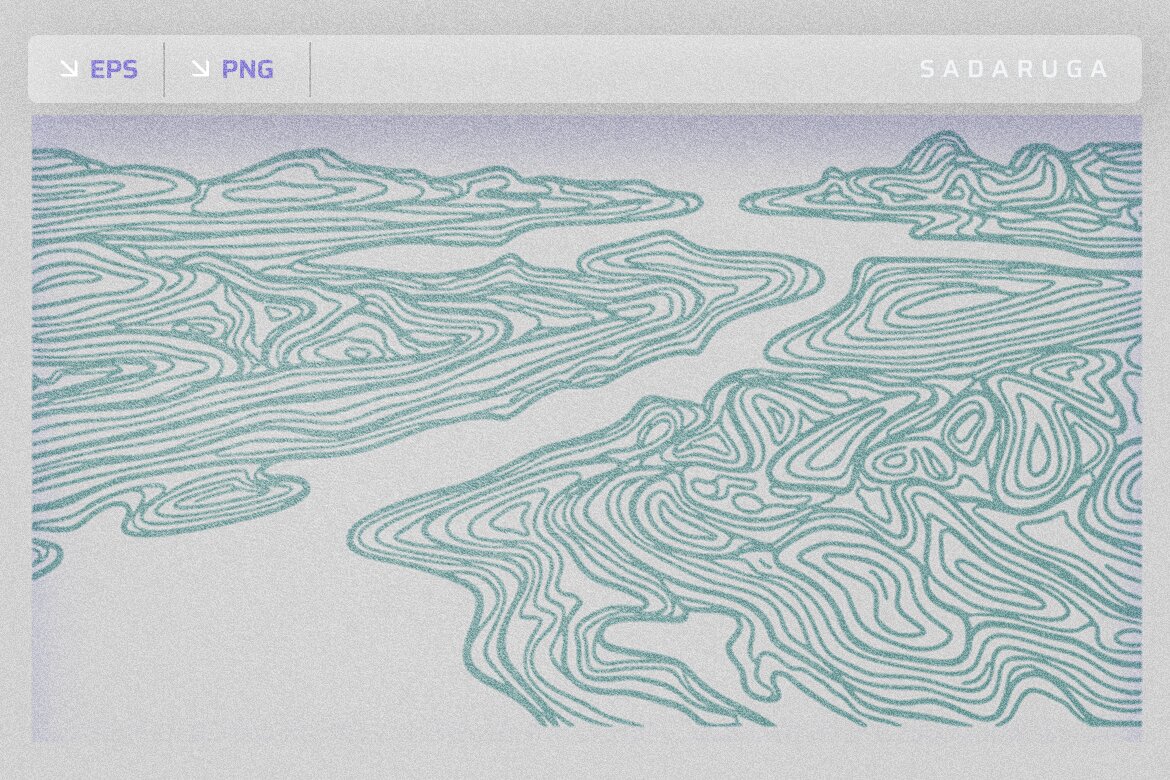 Topographic Contour Line Art and Organic Abstract Liquid Textures Set - view 8